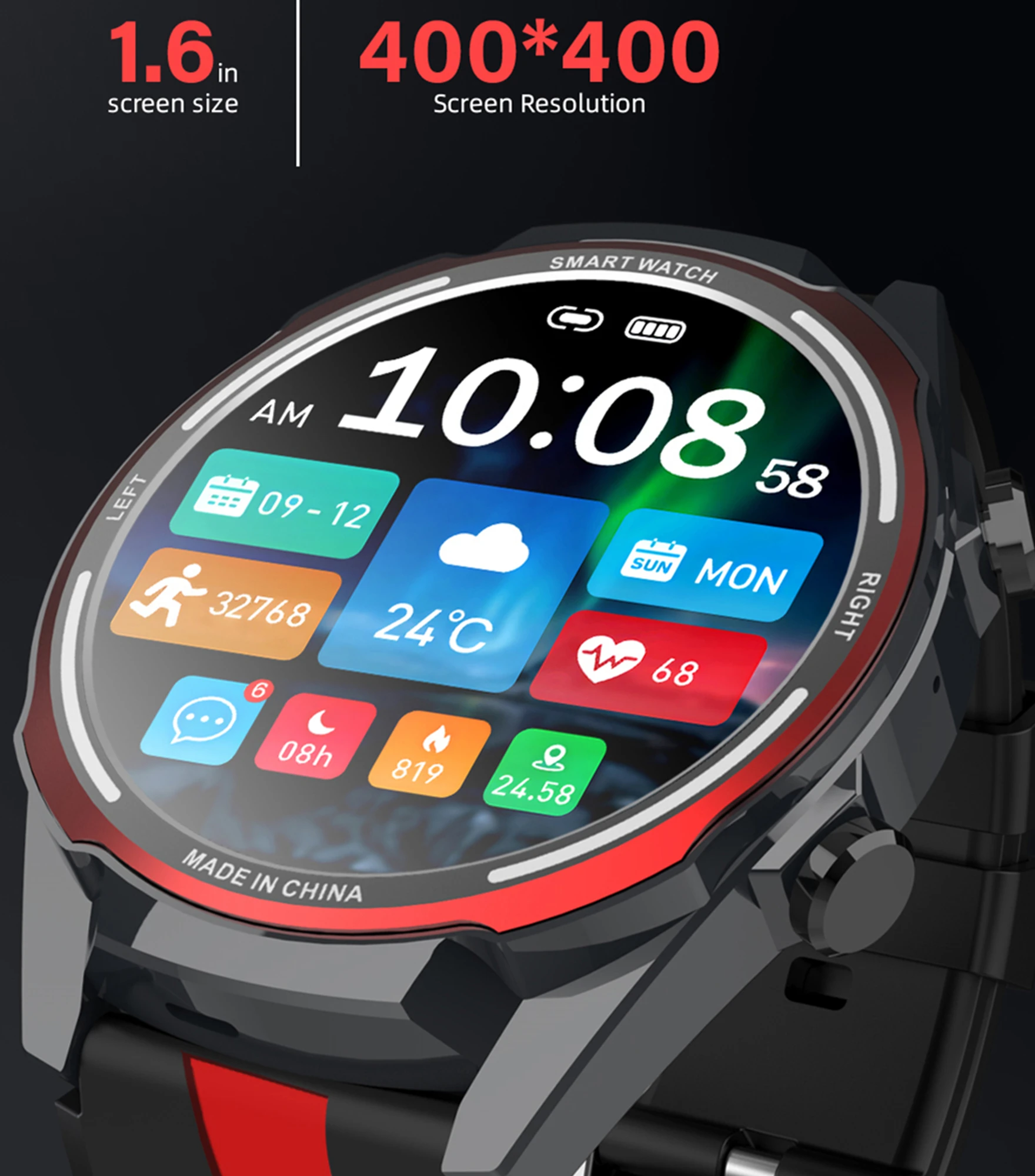 Szwxskj S6  Ʈ ġ, 1.6 ġ HD 400*400 BT-ȭ ȭ,  , ɹڼ, ȵ̵ IOS, 680mAh ͸, 30  