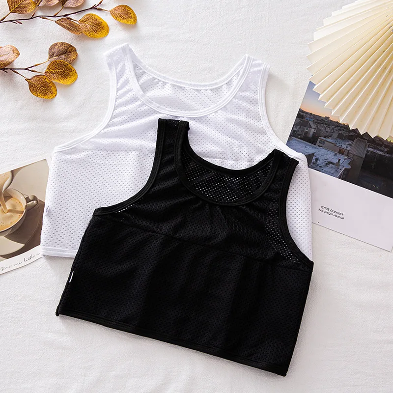 Hollow Out Breathable Chest Binder Women Lesbian FTM Corset Top Summer Thin Short Vest Underwear Les Tank Top Shaper Bustier