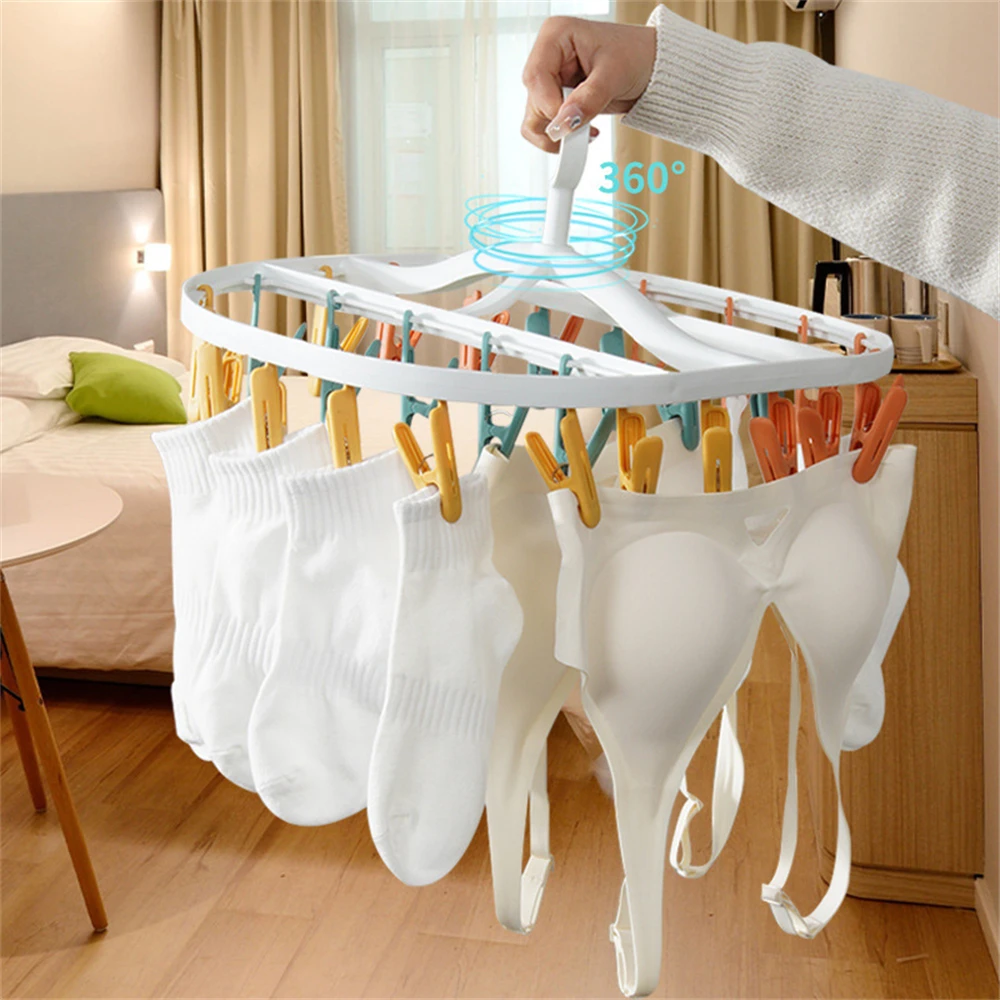 Clothes Hangers Baby Clothes  Plastic Clothes Socks Hanger - 6 Clips Baby  Clothes - Aliexpress