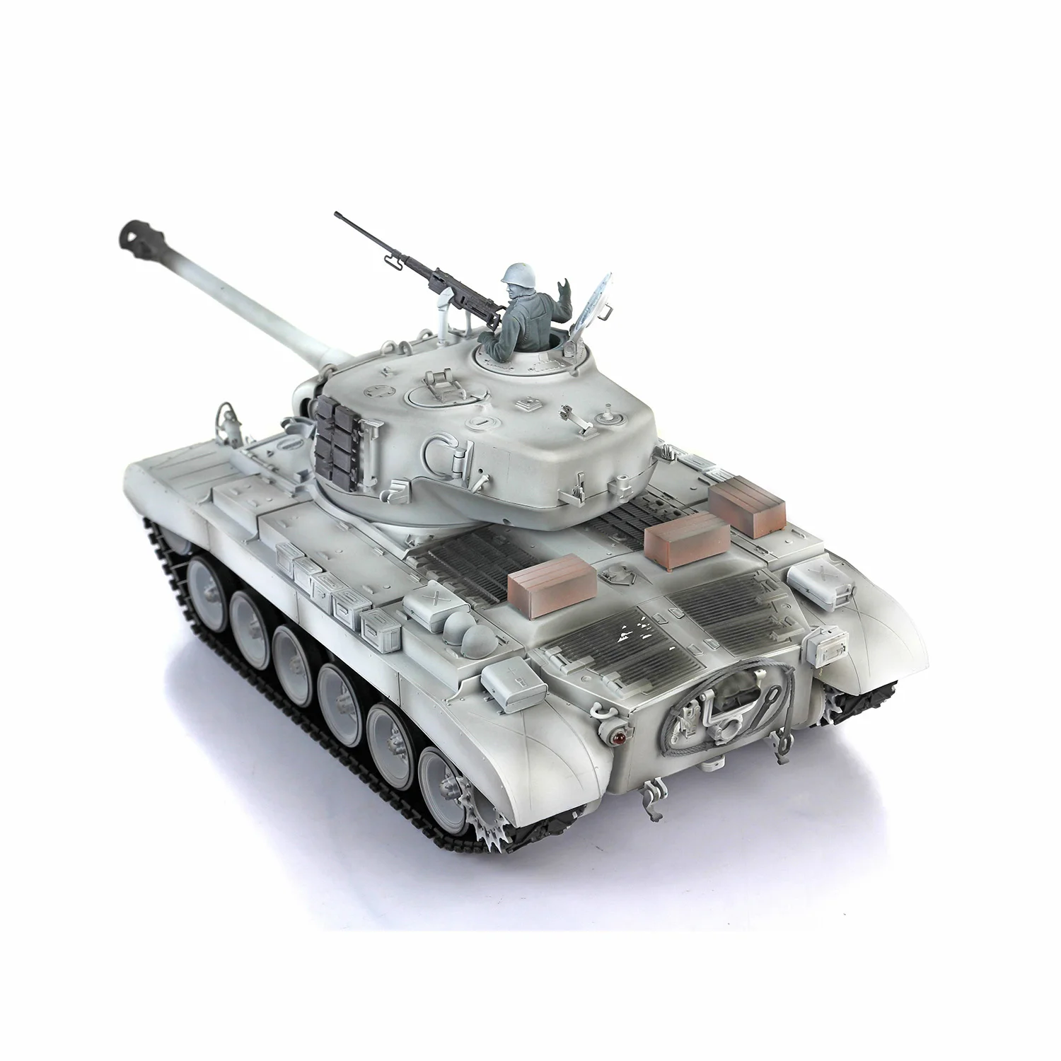 1/16 HENG LONG 7.0 M26 RC Tank 3838 360° Turret Steel Gearbox Barrel Recoil Soldier Infrared Fire Machine Gun BB Toys TH20332 6
