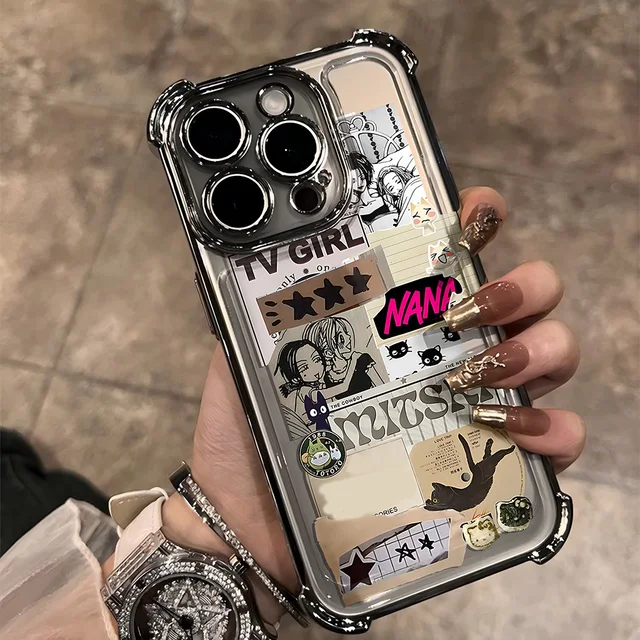 Anime Cool Nana Osaki Line Plating Case For iPhone 16 15 14