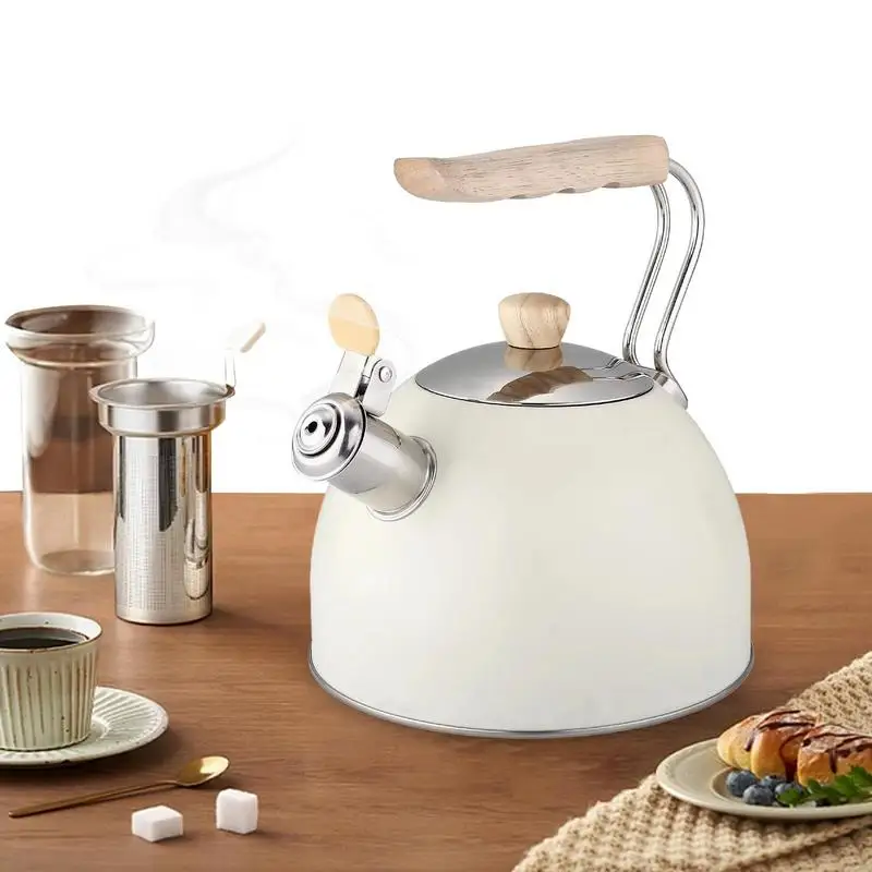 Bollitore Per Il Tè Che Fischia 2.5L Teiera Con Fischietto Bollitore Per Il Tè Piccolo Manico Resistente Al Calore Caldaia Ad Acqua Calda Fornello Top