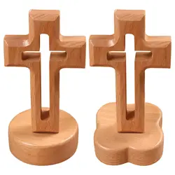 Cross Ornament Free Standing Collectible Figurine Crucifix for Home Decor Jesus Christian Catholic Church Religious Statue