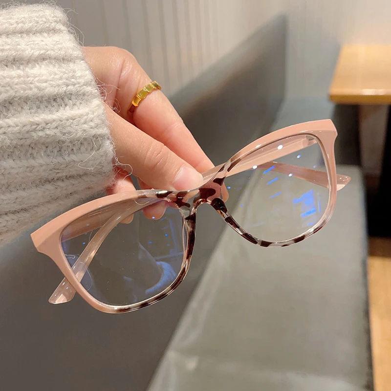 Optical Lenses Cat Eye Women Eyeglasses Anti Blue Light With Frame