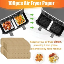 100/50Pcs Air Fryer Paper For Ninja Foodi Accessories 20cm 29cm Square Air Fryer Parchment Paper Liners Pizza Accessories