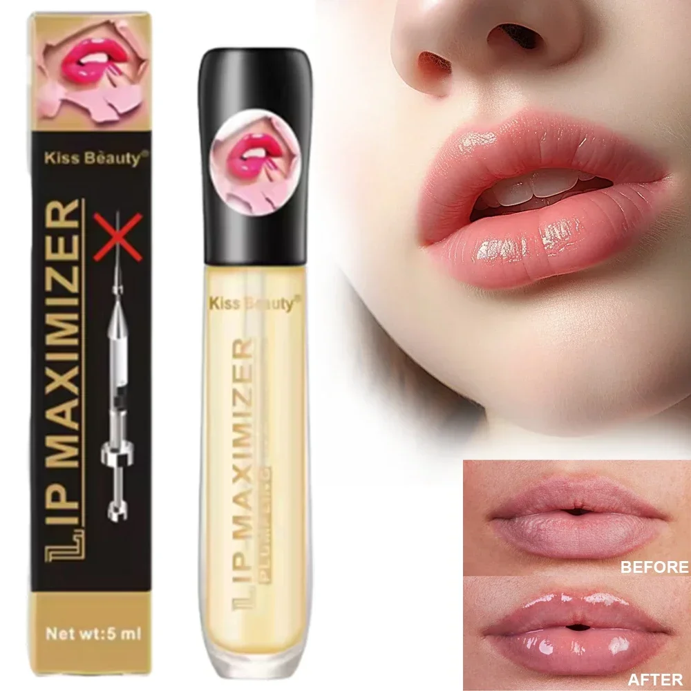 1/2PCS Transparent Lip Gloss Plumping Lip Oil Moisturizing Repairing Fine Line Reducer Brighten Enhance Serum for Care