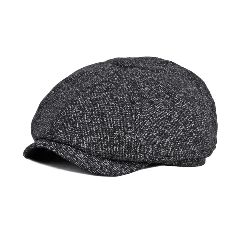 

Hat Female Autumn British Retro Beret Winter Thicken Thermal Peaked Cap South Korea Octagonal Cap Men's Painter Cap
