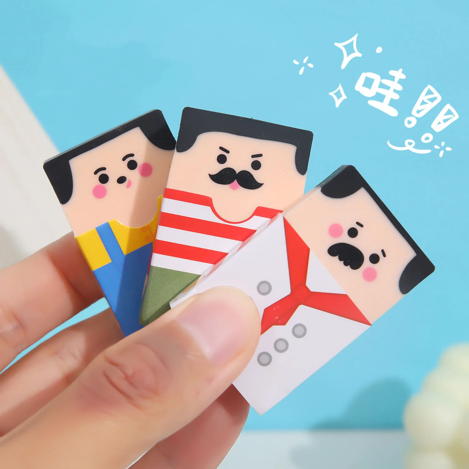 Creative Pencil Eraser Baldness Old Man Eraser Student Stationery School Office Supplies for Kids pencil eraser