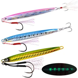 1PCS SLOWER Long Metal Jig Fishing Lure Slow Cast Jigging Spoon 10G 20G 30G 40G Artificial Shore Metal Bait Sea Tackle