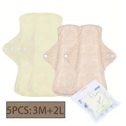 Eco - friendly Washable Cotton Mesh Sanitary Pads - Set of 5 Breathable and Comfortable Panty Liners for Summer (Yellow CM2)
