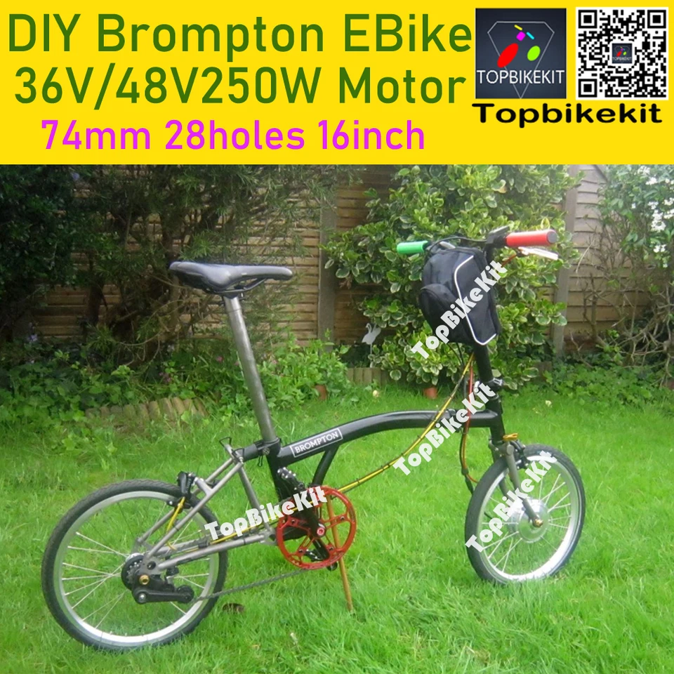 ブロントン電動自転車用フロントギアハブモーター,74mm,高速モーター