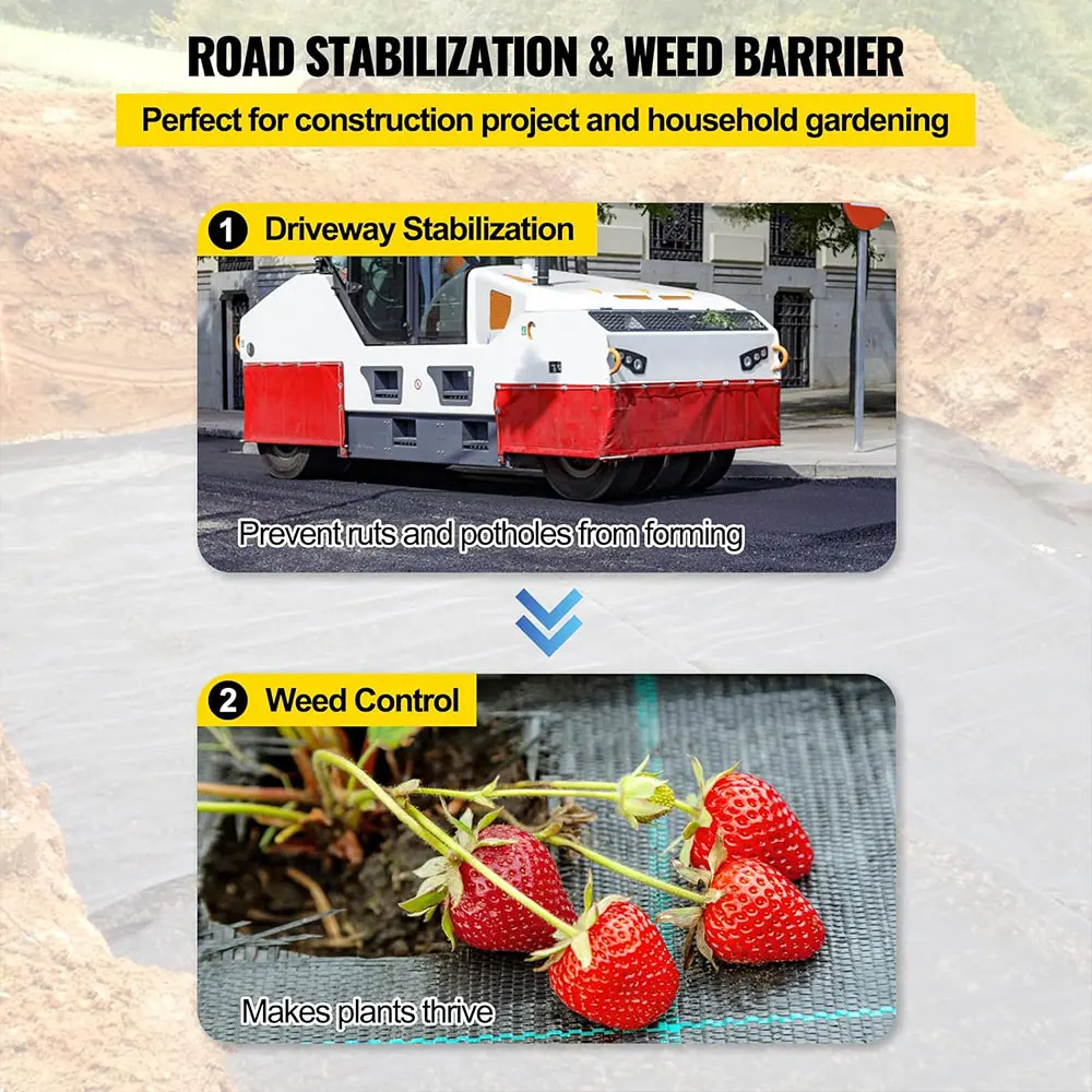 Description Picture 5 of item5m/10m Garden Landscape Outdoor Driveway Decking Membrane Agriculture Flower Bed Easy Install Weed Control Fabric Anti UV Border