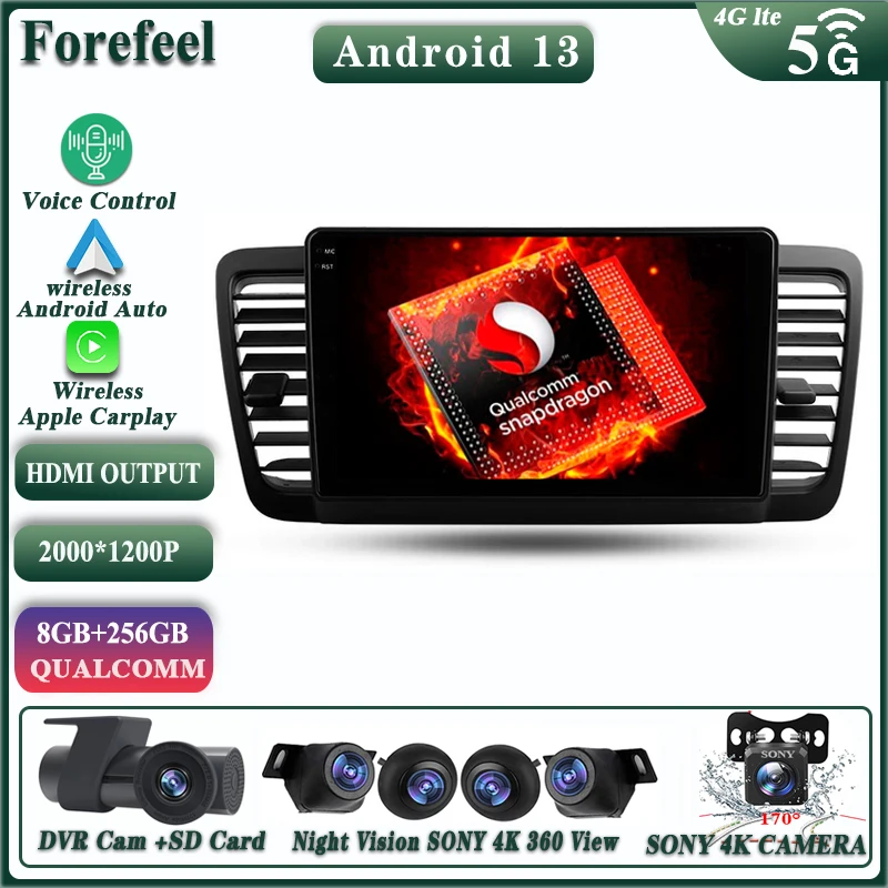 Android12 Per Subaru Outback 3 Legacy 4 2003 - 2009 Multimedia Car Vehicle Gps Monitor Lettore Autoradio Navigazione Stereo Radio