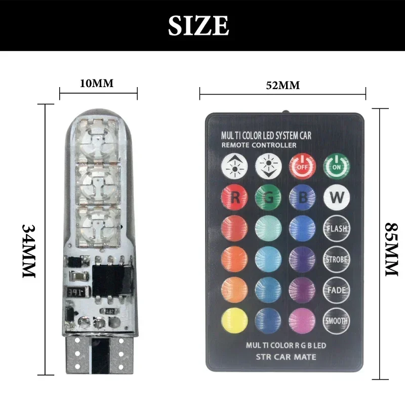 RGB LED Car Parking Lights with Remote Control