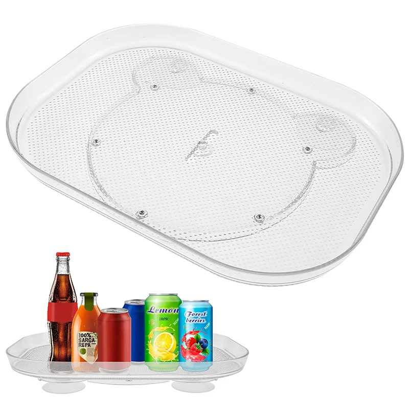 360&deg; Rotating Tray Lazy Susan Fridge Organizer Turntable Storage Tray Clear Food Storage Organizer Spice Rack Kitchen spice rack,storage tray,kitchen tray,bamboo organizer tray,jewelry storage tray,rotating storage organizer,drink tray