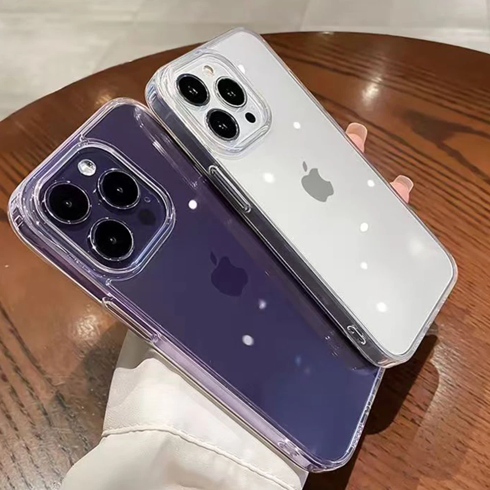 Luxury Transparent Acrylic Phone Case - Premium HD Clear Hard Back Cover
