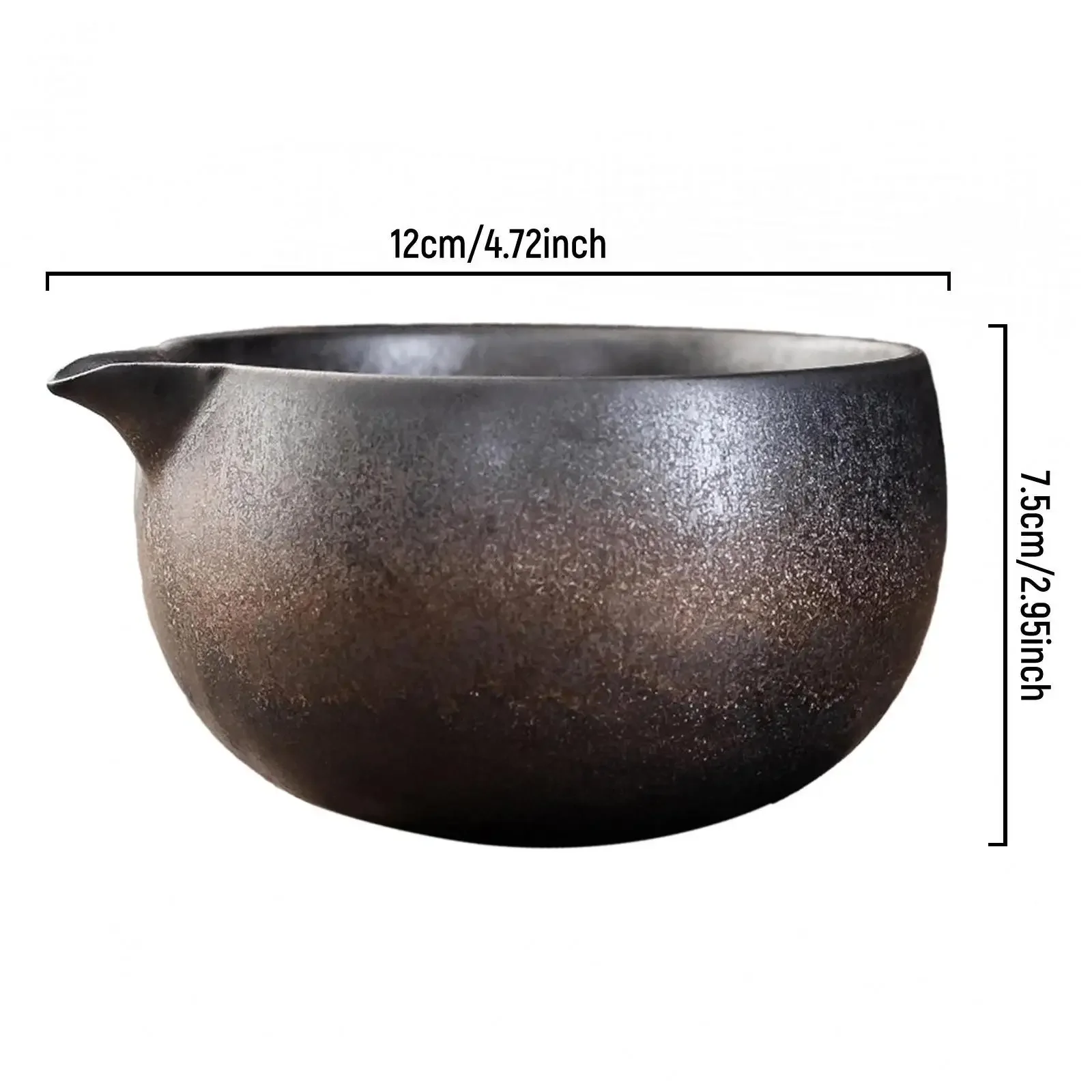 Artisanal Tea Bowl with Pouring Spout, Japanese Tea Ceremony Chawan 600ml