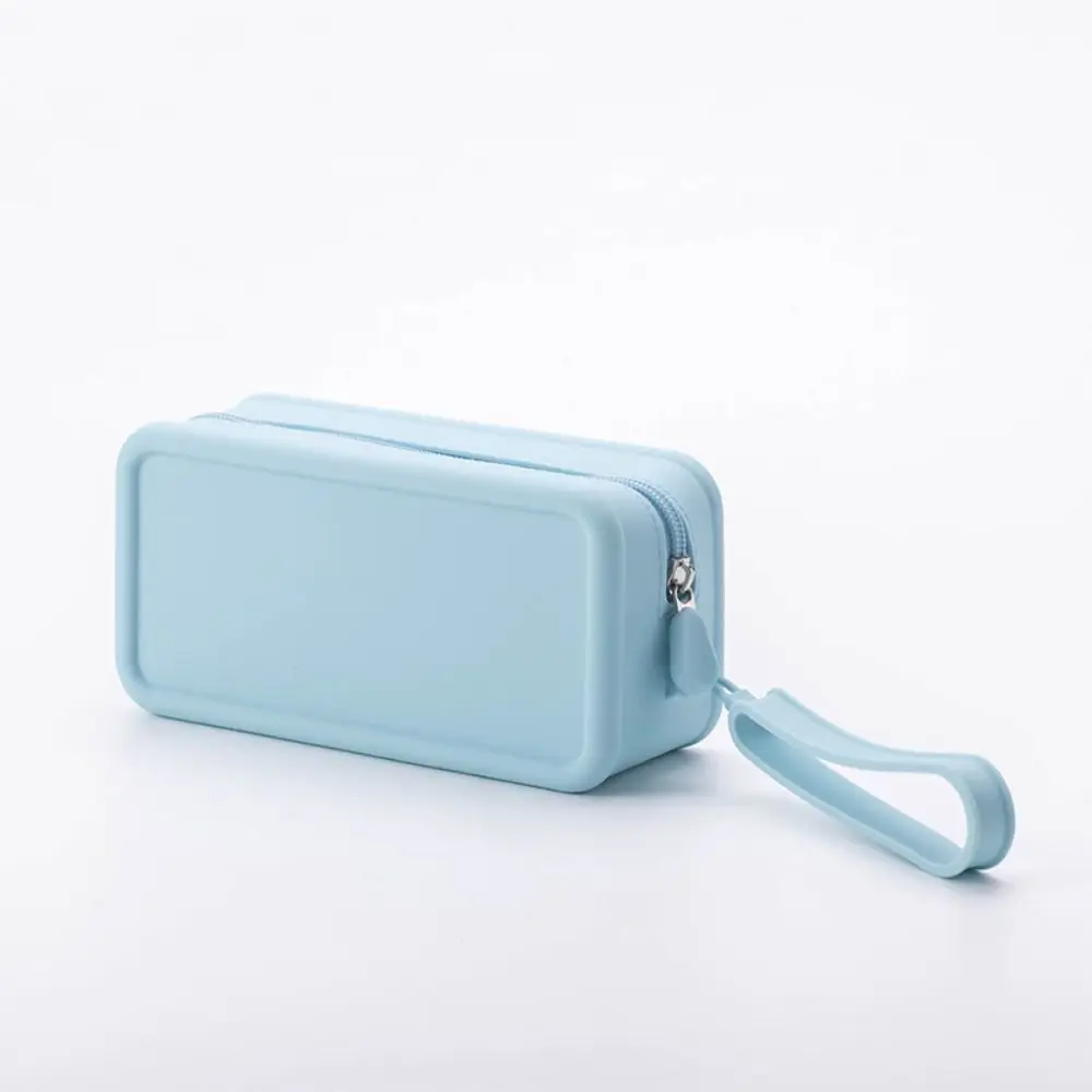 Nuevo Monedero de Silicona Impermeable de Gran Capacidad, Bolsa para Auriculares de Color Sólido con Cierre, Bolsa de Viaje, Estuche para Cosméticos para Estudiantes