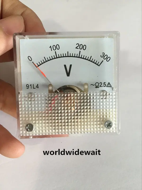 

AC 0-300V Fine Tuning Square Plastic Case Analog Voltage Meter Voltmeter