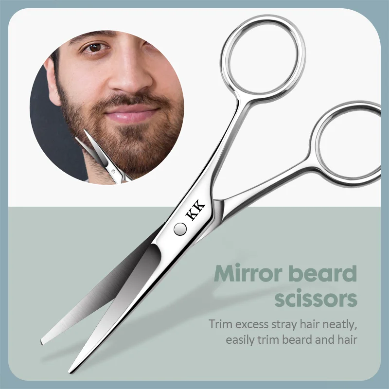 KK Eyebrow Scissors 2 in 1 Curved Blade Stainless Steel Makeup Professional Precision Beard Trimmer  Eyelash Hair Removal Tools 5