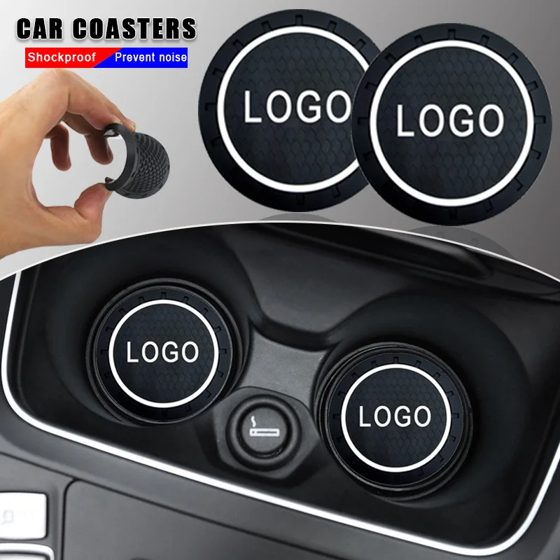 Car Coasters PVC Anti Slip Coasters Cup Holder Insert for Volvo V50 Fh