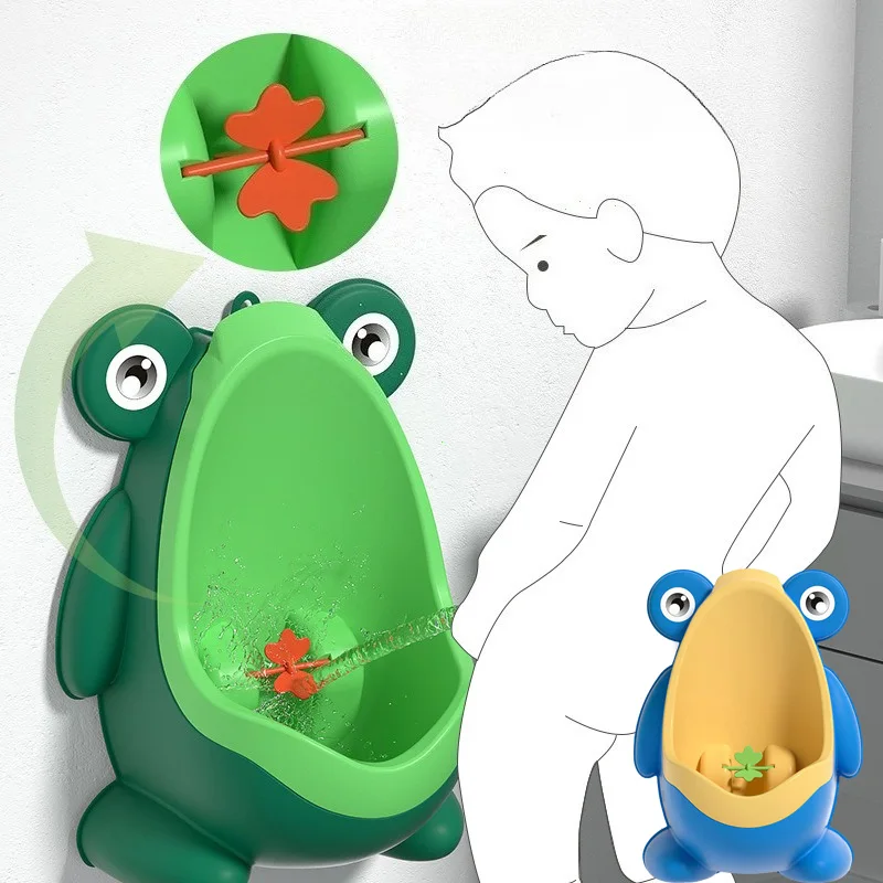 Cartoon Baby Toilet Urinal Boys Wall-mounted Urinal Frog Shape Boys Standing Urinal Toilet Training Vertical pot bébé toilette