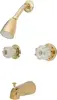 KB142 Twin Acrylic Handle Tub and Shower Faucet, Polished Brass,5-Inch Spout Reach 1