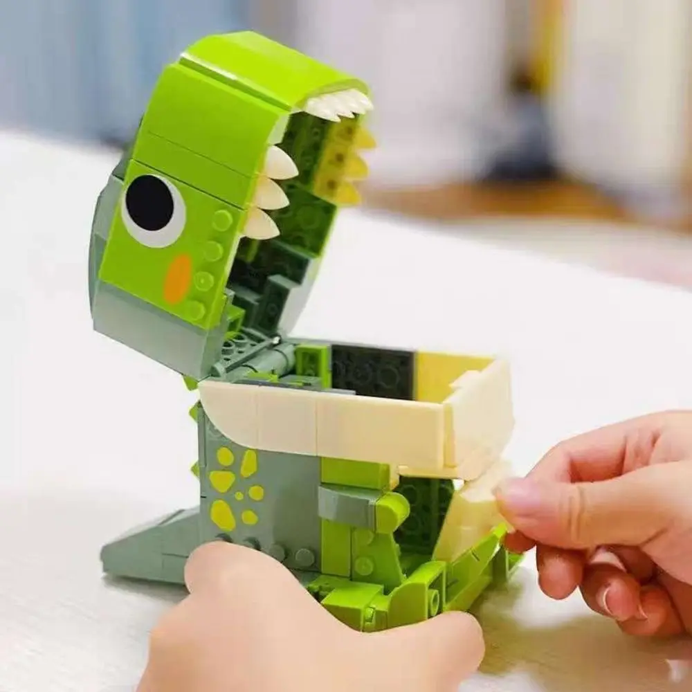 

Cartoon Animal Model Building Blocks Toys For Kids Birthday Gift Children 3D Dinosaur Piggy Bank Desktop Ornaments
