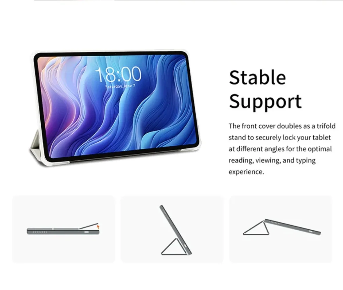 Couro pu Smart Cover para Teclast T60 2023 Suporte Dobrável Flip Case Tpu Backshell Case Dobrável 12 - Imagem 3