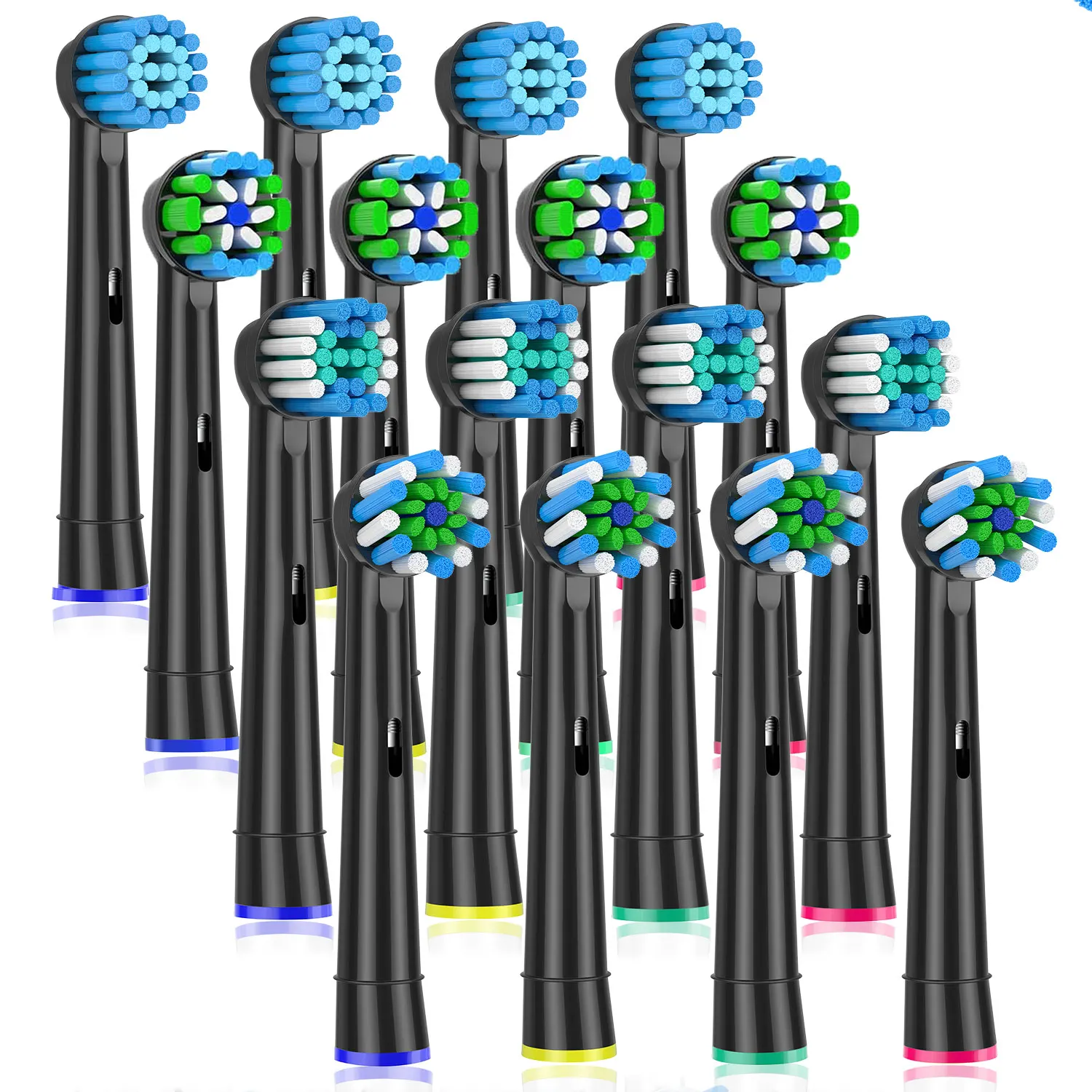 16er-Pack Ersatzbürstenköpfe für Oral B elektrische Zahnbürsten Floss Cross Action 3D Pro White Precision Standard Daily Clean