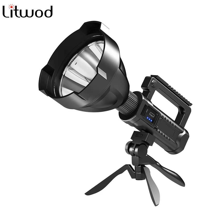 

LED Flashlight XHP70.2 Bright Rechargeable Big Head Searchlight Handheld Work Light Spotlight Floodling 40W Torch Lantern Bulbs