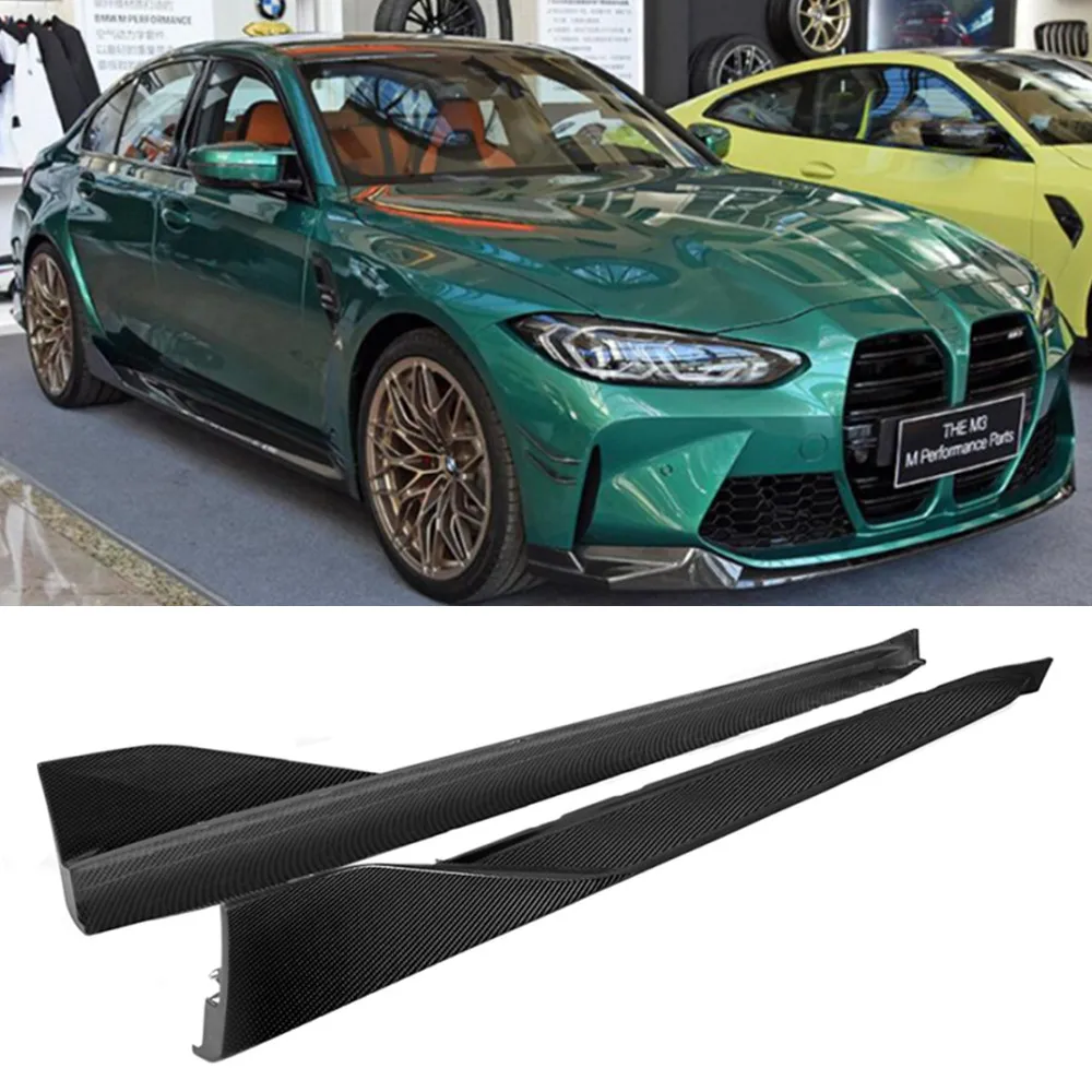 

Car Styling Side Skirt Rocker Splitter Spoiler Fender Dry Carbon Fiber For BMW M4 G82 G83 M3 G80 Sedan Car Exterior Body Kit