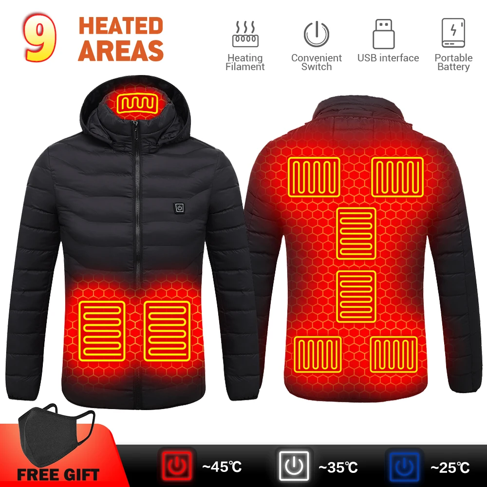 

Heated Jacket USB Men's Heating Vest Women's Heated Jakcet Thermal Clothing Vests Skiing Hunting Hiking Camping Winter Coat