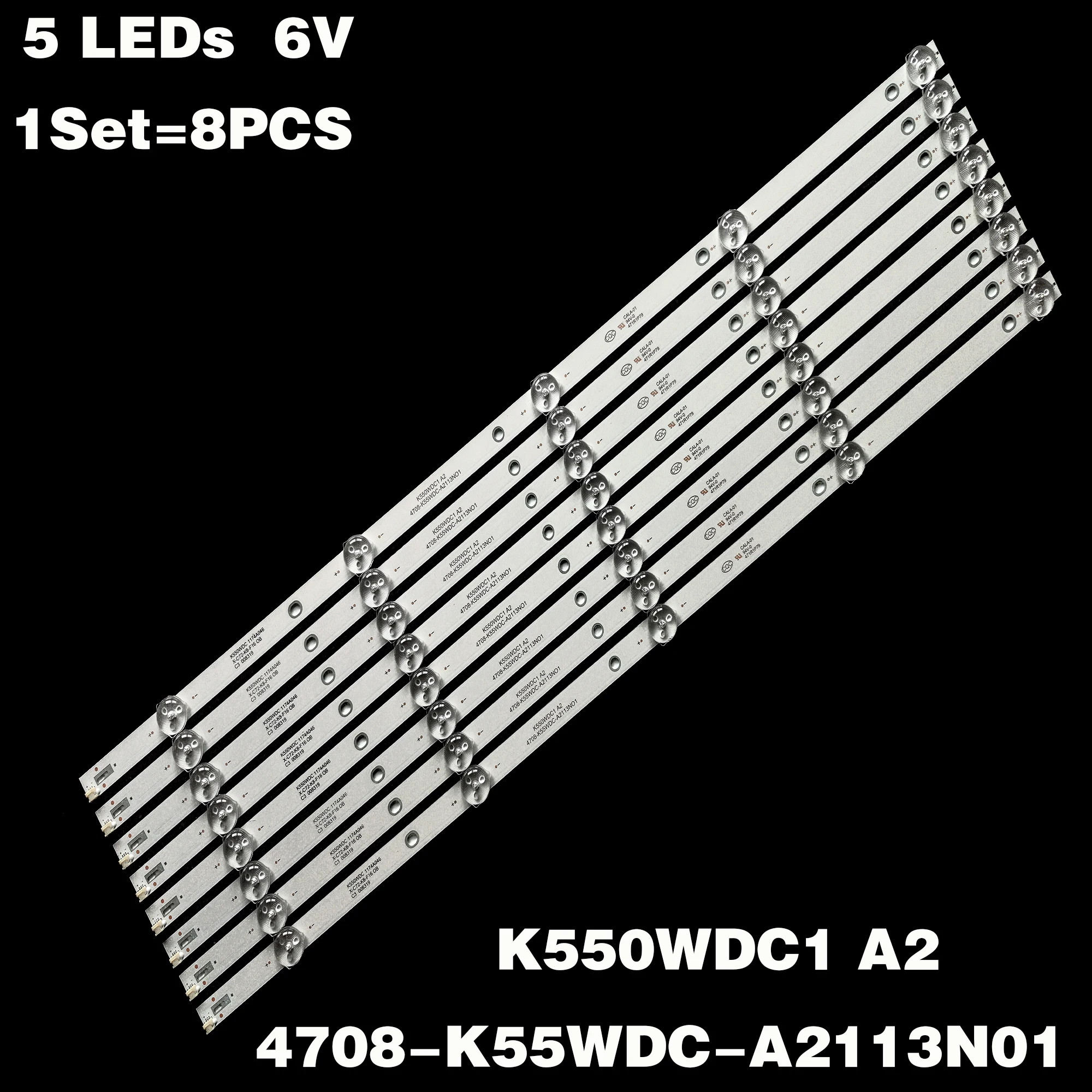 

New 8 PCS/lot 5LED 545mm LED backlight strip for 55PUF6092 K550WDC1 A2 4708-K55WDC-A1113N01 K550WD-A2113N01 471R1P79