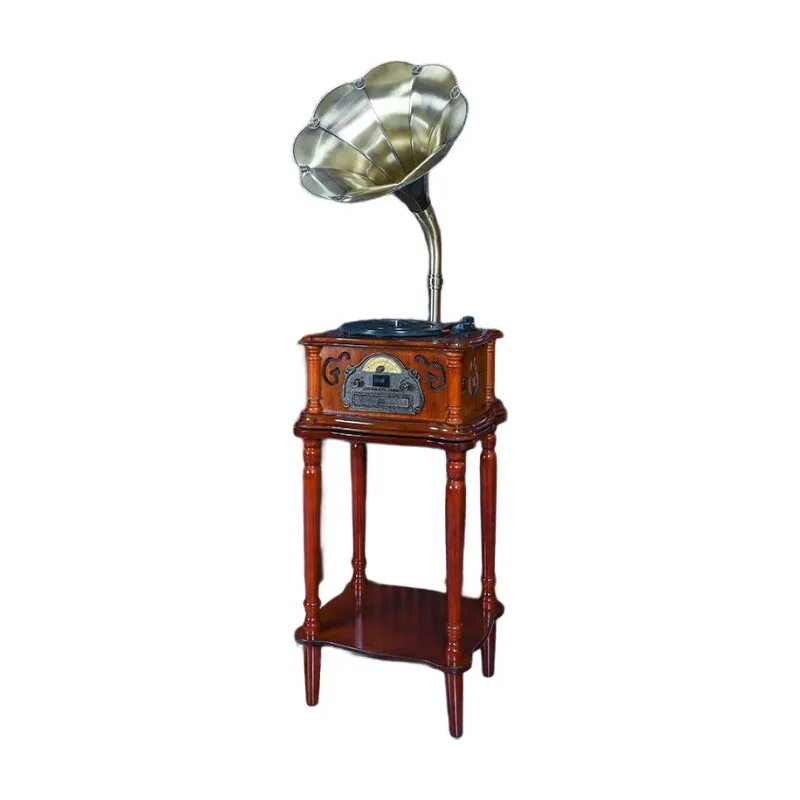 레트로 빅 스피커 포노그래프 3단 속도 USB 턴테이블 바이닐 레코드 플레이어 거실 및 티룸에 배치