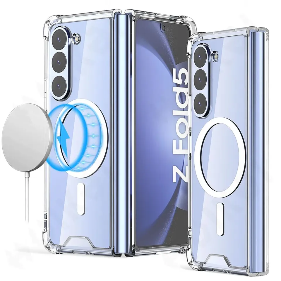 Case For Samsung Galaxy Z Fold 6 5 4 3 MagSafe Slim Fit Crystal Clear Hard PC Soft TPU Bumper Skin Shockproof Protection Cover