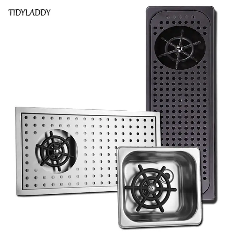 Stainless Steel Embedded Pressure Rinser Automatic Glass Cup Washer Wine Beer Milk Tea Cup Cleaner Tool Kitchen Sink Accessories