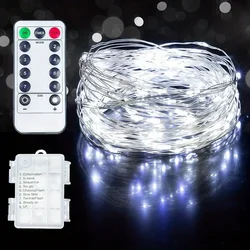 Battery Operated Dimmable Fairy String Lights with Remote Timer, 50 - 300 LED on Copper Wire - 20M 200LED (White)