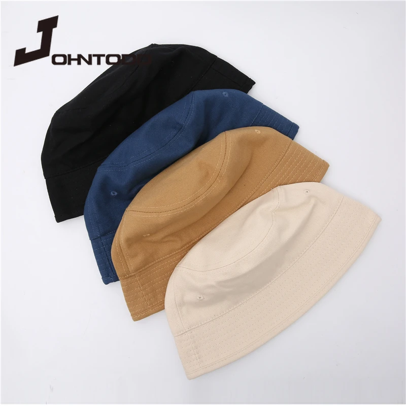 

2021 New Fashion Summer Women Men Foldable Flat Top Bucket Hat Ladies Outdoor Sunscreen Cotton Fishing Hunting Cap Men Sun Hats