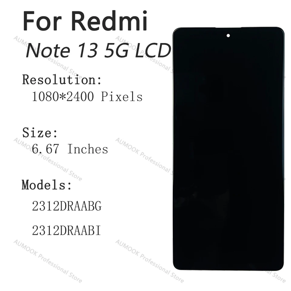 Xiaomi Redmi Note 13 5G LCD displej dotykové sklo originální (Service Pack) Black - Servisní
