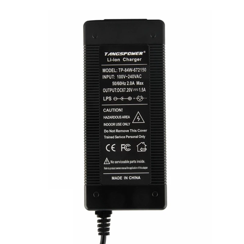 High-Efficiency 67.2V Li-ion Battery Charger with Universal Plug Options