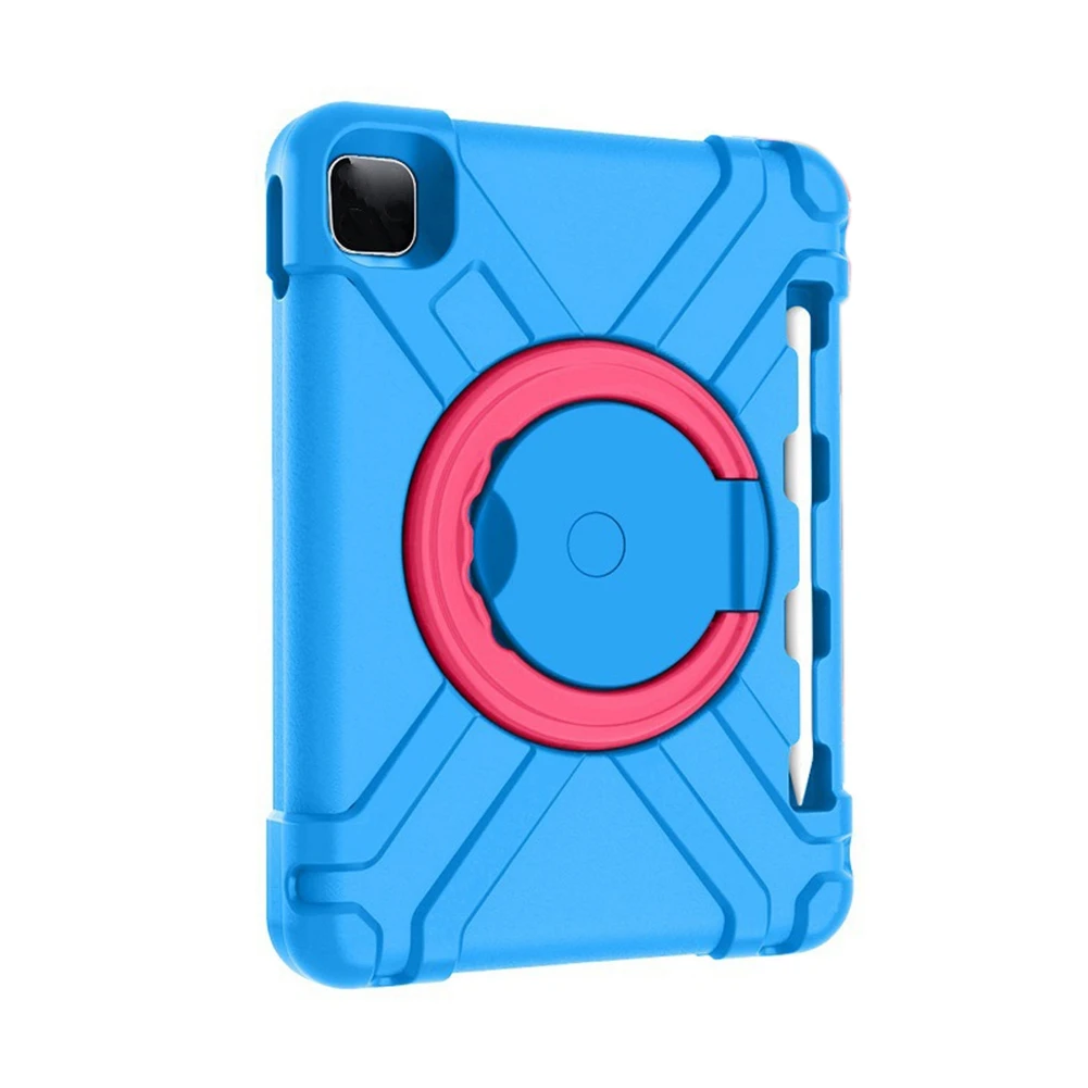 Custodia Protettiva Per Ipad Air 4 Custodia 10.9 Con Cavalletto Girevole/Custodia Portamatite Per Ipad Air 4-Blu Rosso