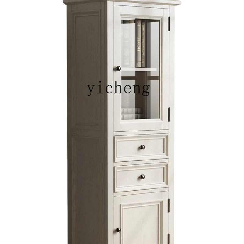

XL Solid Wood Sideboard Narrow One Wall High Cabinet Wine Cabinet Living Room Wall Small