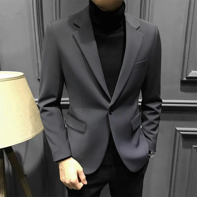 Men's Suit Jackets Plaid Single Breasted Brown Coat Summer Elegant Fashion 2025 Male Blazer Casual Menswear Spring Clothes New - 2