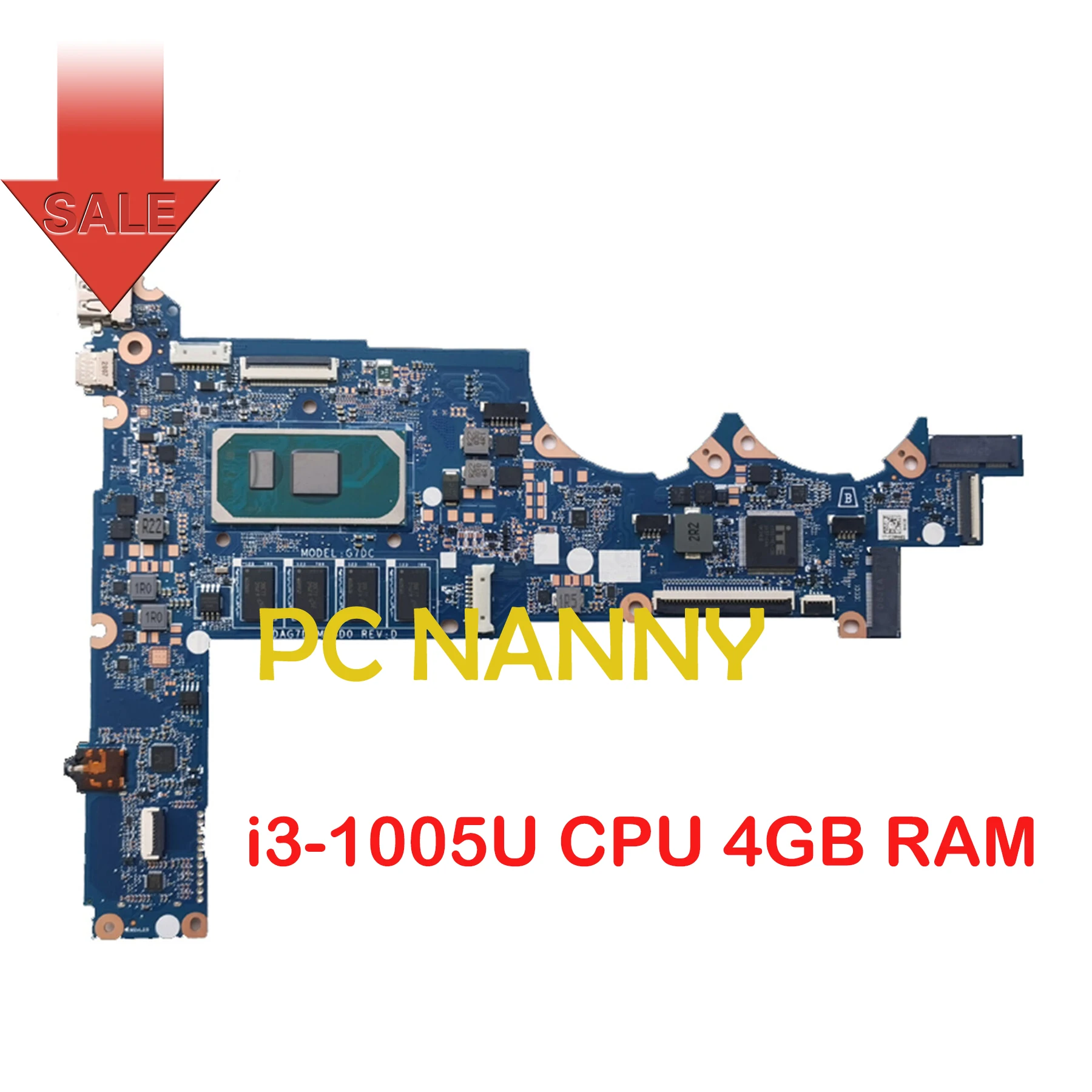 

PCNANNY for HP 13-AN laptop motherboard L68364-601 DAG7DCMB8D0 i3-1005U CPU 4GB RAM