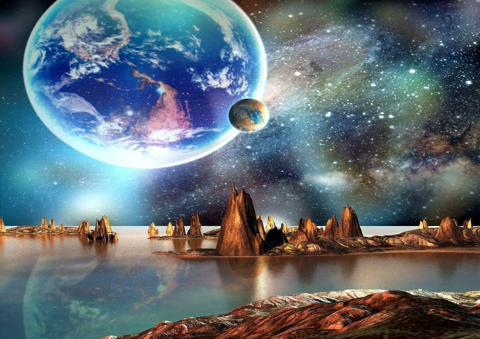 

Alien Landscape Planets Space Boys Print Art Canvas Poster for Living Room Decoration Home Wall Decor Picture