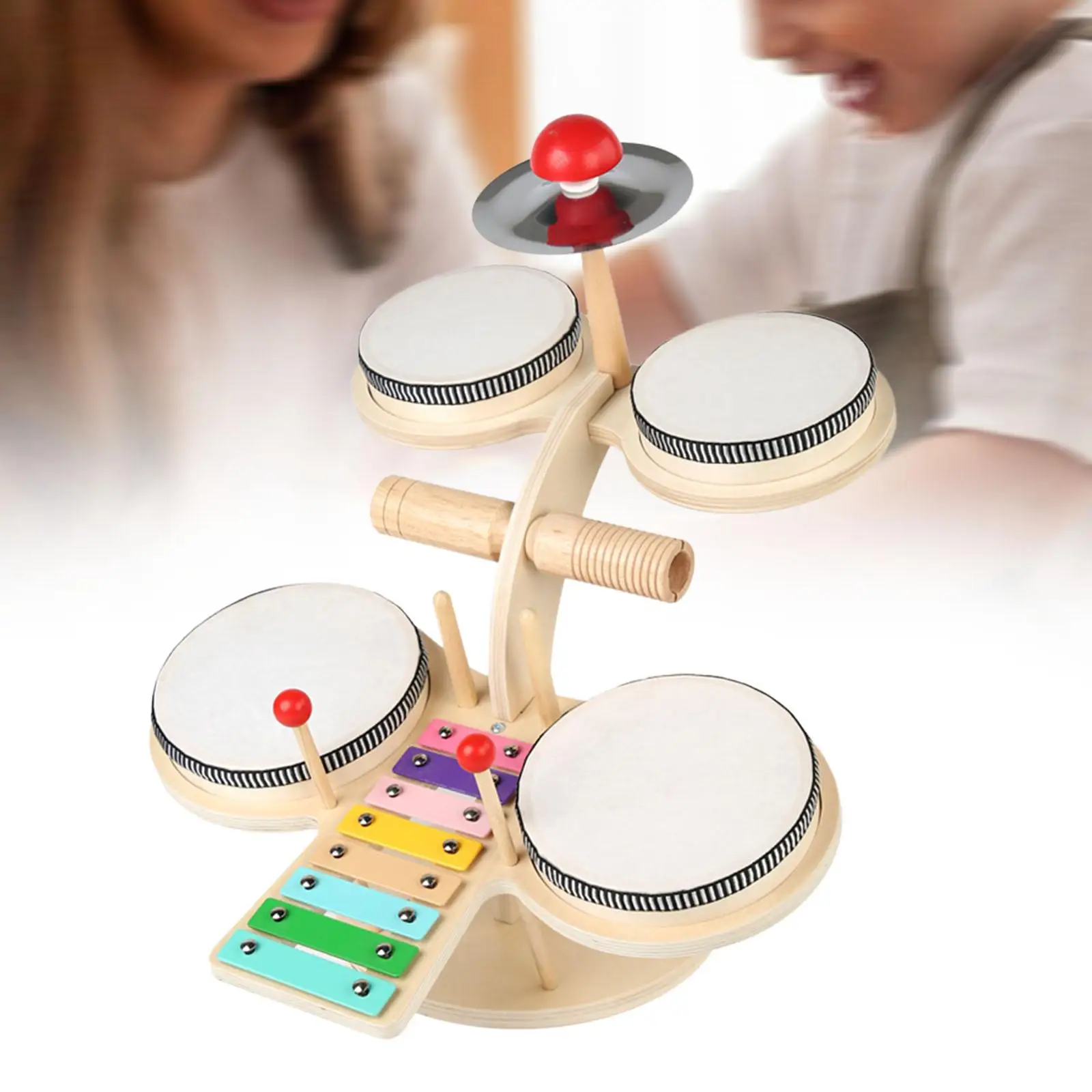 

Kids Drum Set Baby Musical Toys Developmental Toddlers Toy Motor Skill Montessori Instruments Toys Set Educational