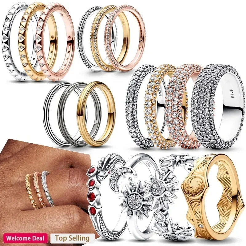 

2023 New Hot Selling Power Women's Crown ME Dense Emblem Sun Crescent Ring Light Luxury DIY Game Charm Jewelry