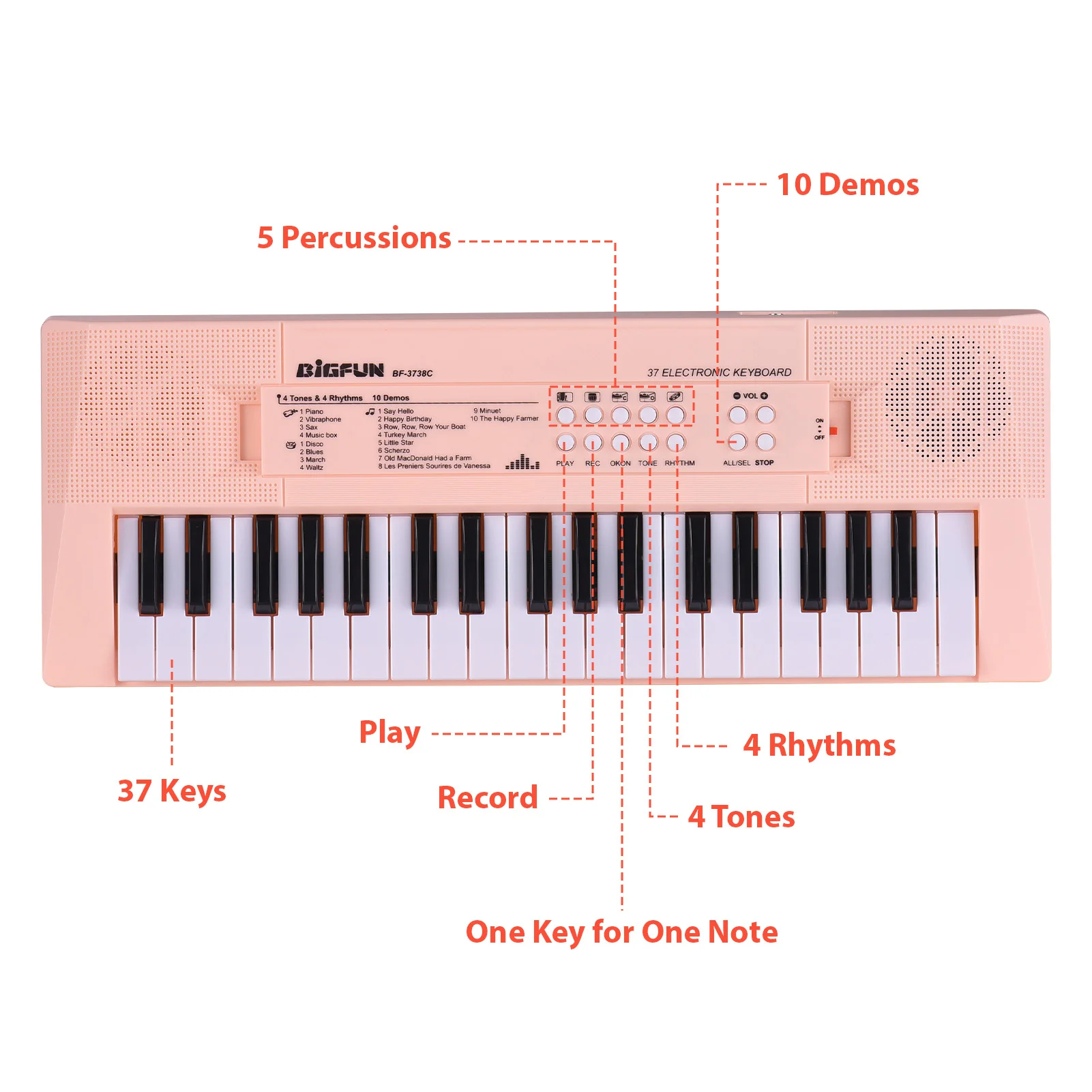 37 Key Electronic Keyboard Piano with Microphone Dual Power Mode Portable for Beginners,electronic musical instrument,midi control keyboard