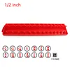 3Pcs Sae Socket Head Storag Organizere British System 1/4" 3/8" 1/2" Red Shelf Stand Socket Wrench Holders Easy To Find 5